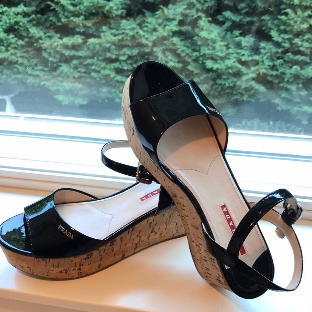 Prada black wedge